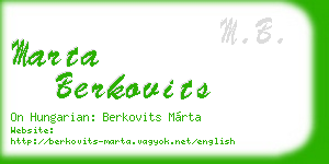 marta berkovits business card
